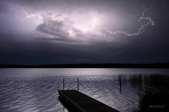 "Shock Dock" Amazing lightning picture print. Crystal acrylic