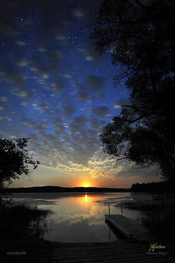 "Moonset Magic" Amazing moonset picture - Crystal acrylic