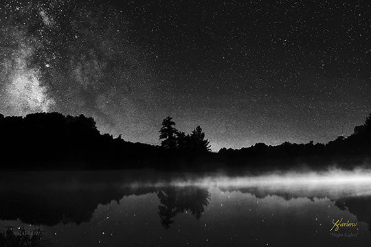 "Night Lights" Unique Milky Way B&W picture - Crystal acrylic print
