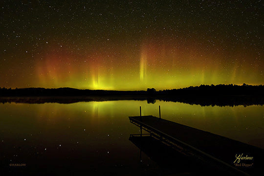 "Red Dipper" Unique night picture with big dipper Aurora - Crystal acrylic print