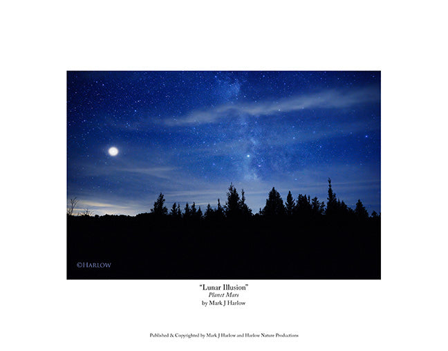 "Lunar Illusion" Unique Milky Way Picture with Mars - Print