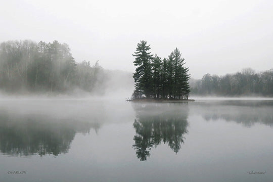 "Lake Mystic" scenic fog picture Minnesota - Gallery Metal Print