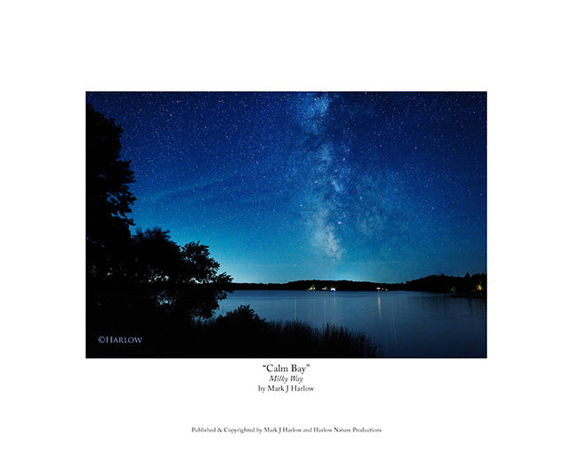 "Calm Bay" Northern Minnesota Night Picture - Milky Way - Print