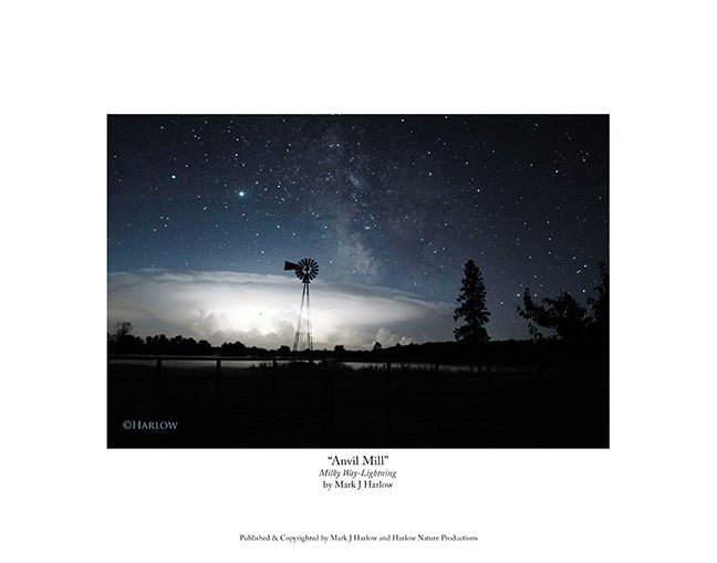 "Anvil Mill" Unique Windmill with Lightning Picture - Print