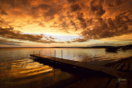 "Copper Skies" Gull Lake MN sunset picture - BIG Metal - print