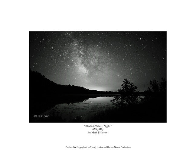 "Black and White Night" Milky Way Picture - Print