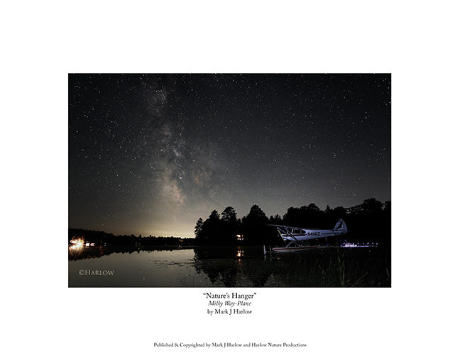 "Nature's Hanger" Float Plane Milky Way Picture Unique - Print