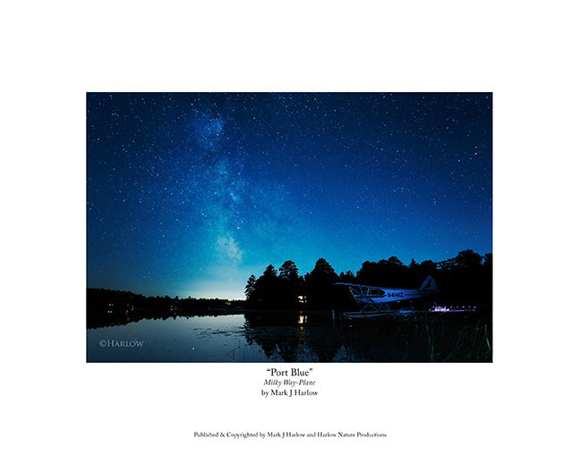 "Port Blue" Floatplane picture with the Milky Way - Print