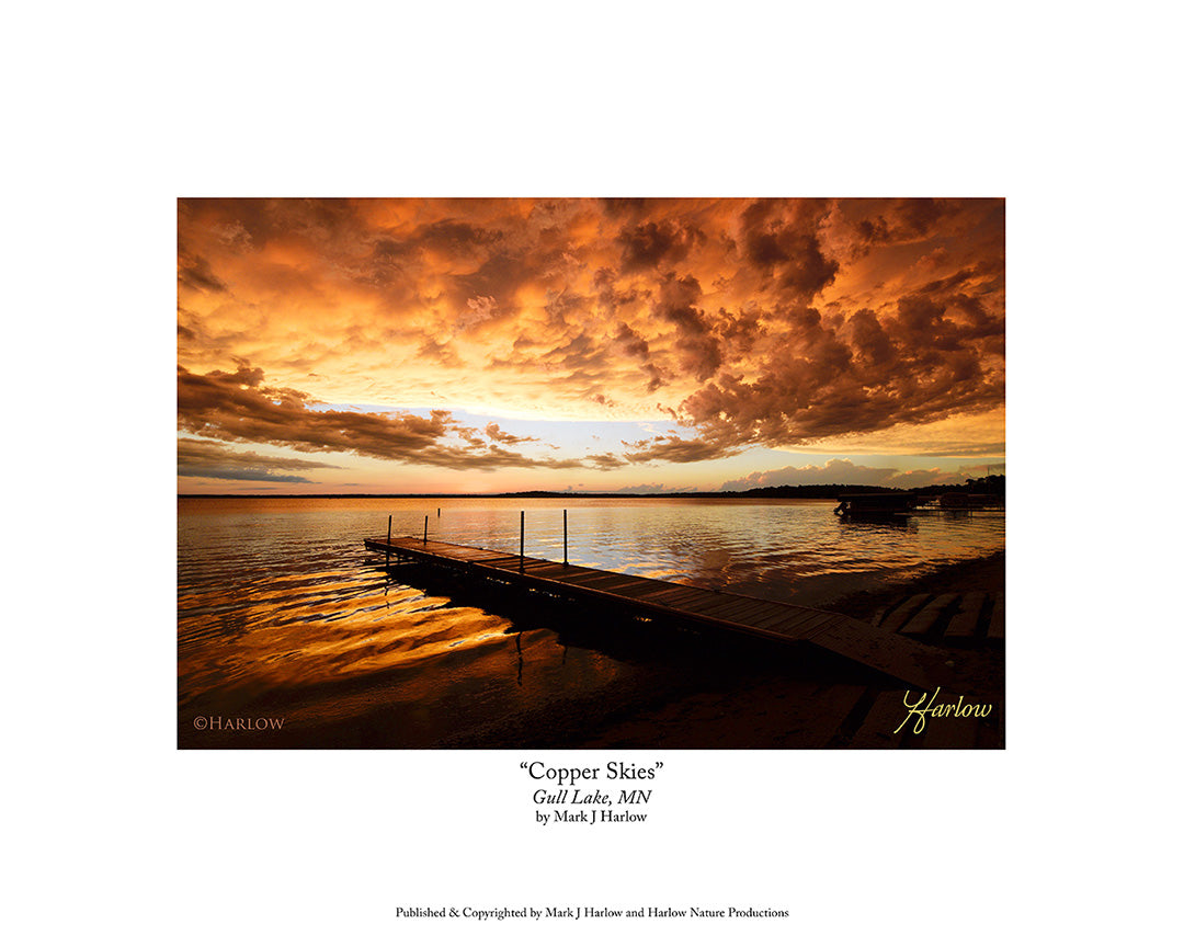 "Copper Skies" Unique Sunset Picture on Gull Lake, MN